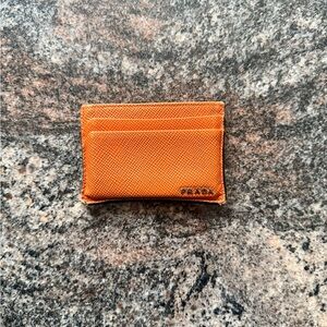 Prada Vibrant Orange Key & Card Holder
